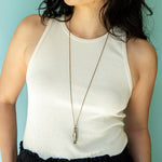 Load image into Gallery viewer, Shell Handled Knife Necklace – Aged Brass Chain