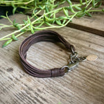 Load image into Gallery viewer, Leather 7-Strand Bracelet - Chocolate Brown &amp; Silver, Boho
