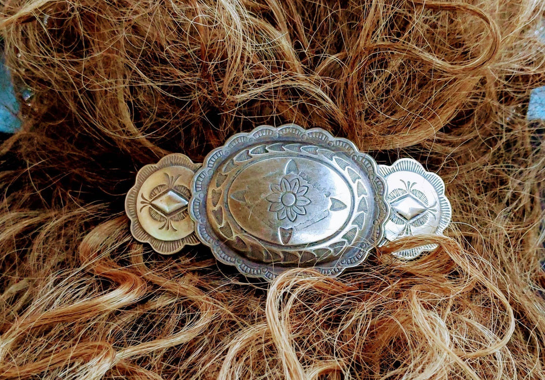 Silver Barrette, Western Hairclip, Southwestern Style