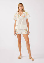 Load image into Gallery viewer, Floral Embroidery Short Sleeve Top
