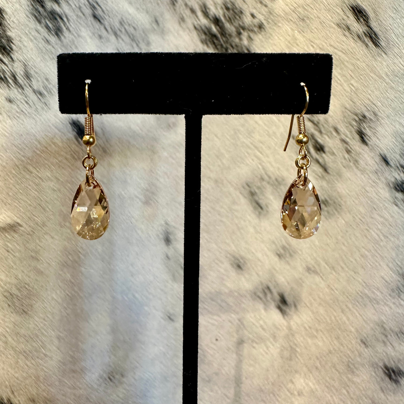 Golden Crystal Earrings