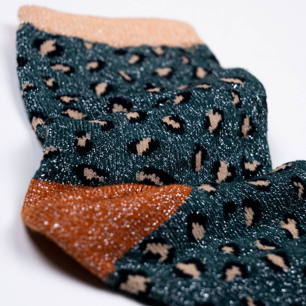 Leopard Print Combed Cotton Socks