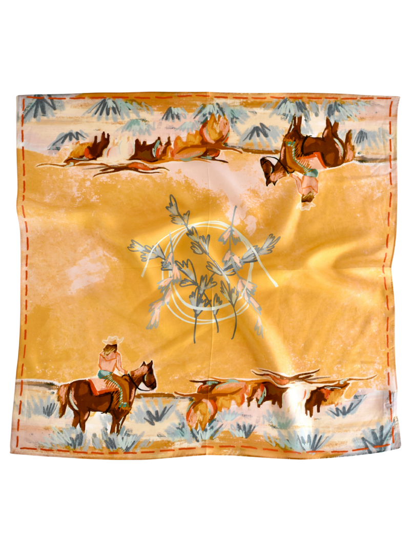 Longhorn Open Range 100% Mulberry Silk Wild Rag