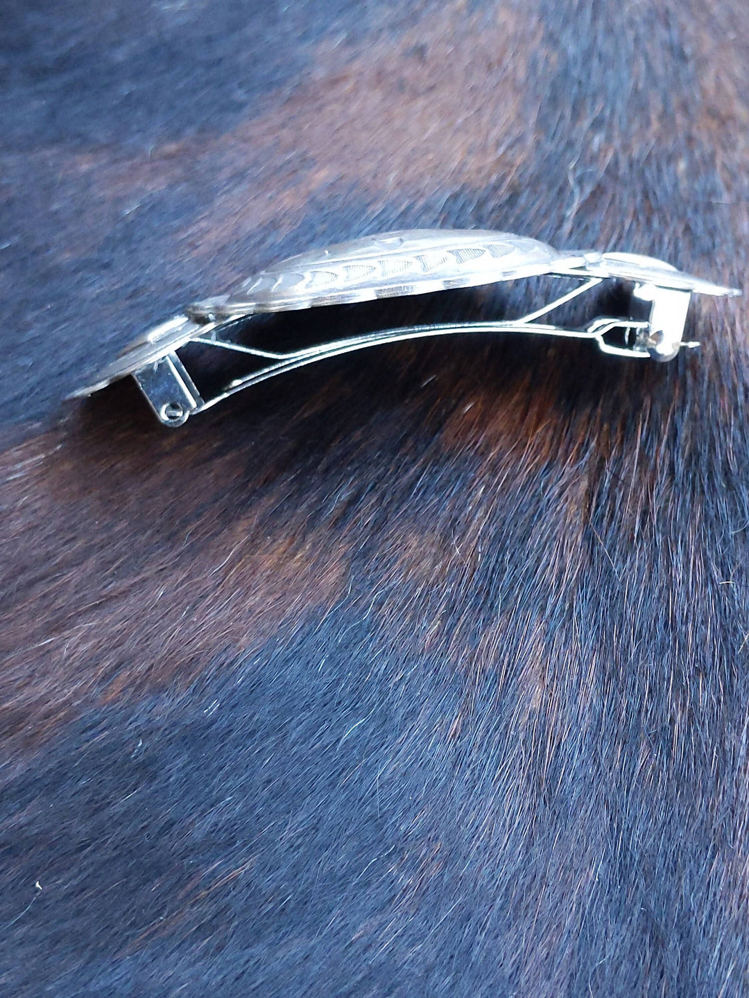 Silver Barrette, Western Hairclip, Southwestern Style