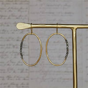 Aurora Oval Pyrite Earring