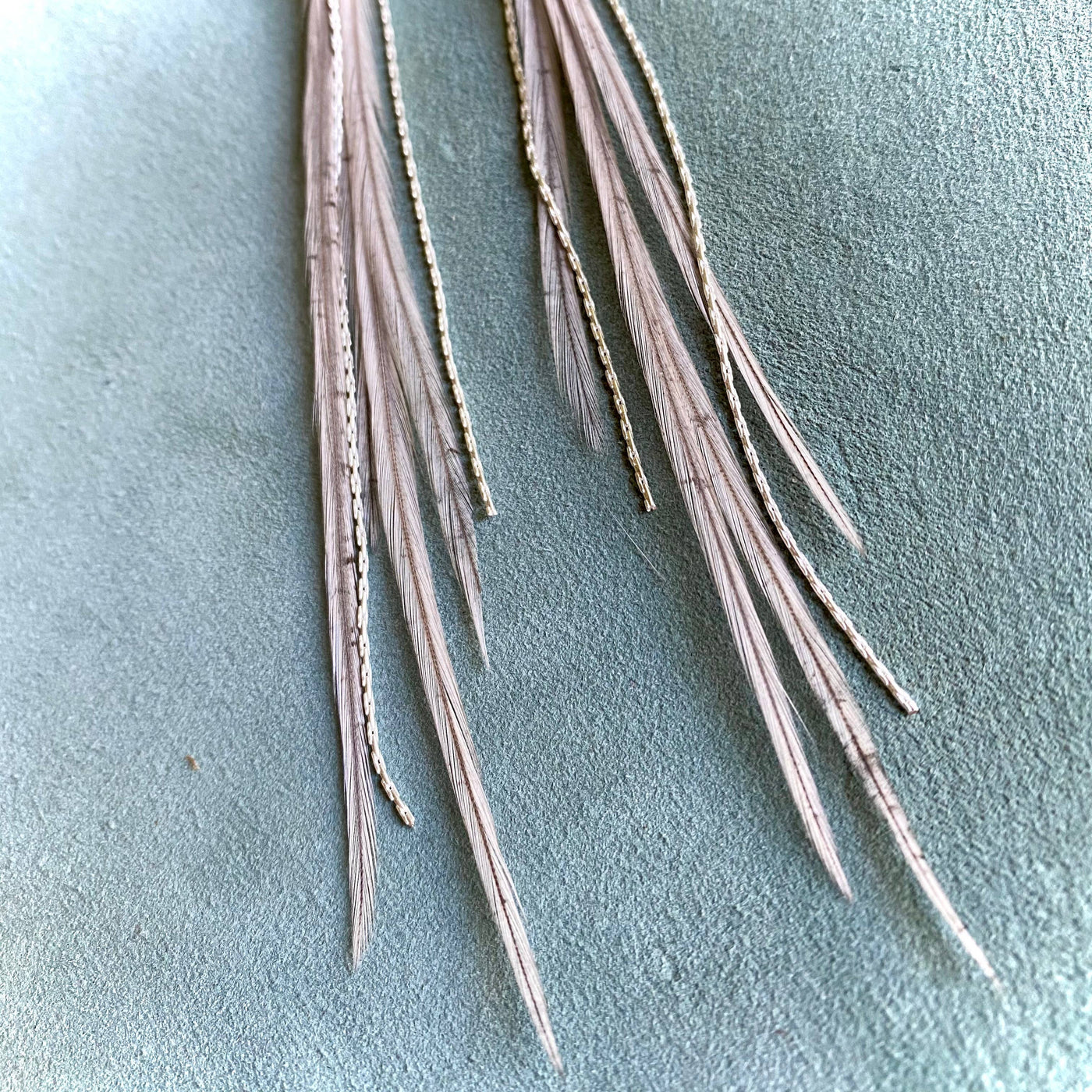 Mini Feather Earrings- Gray & Silver
