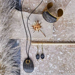 Load image into Gallery viewer, Sema Dark Horn Brass Earring
