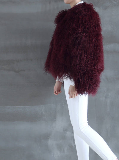 Shearling Jacket Dark Cherry