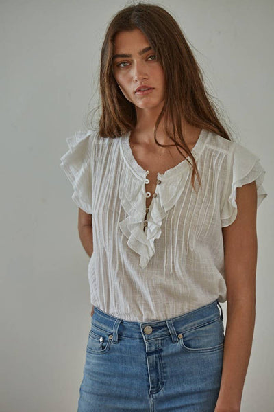 Ruffled Cotton Blouse