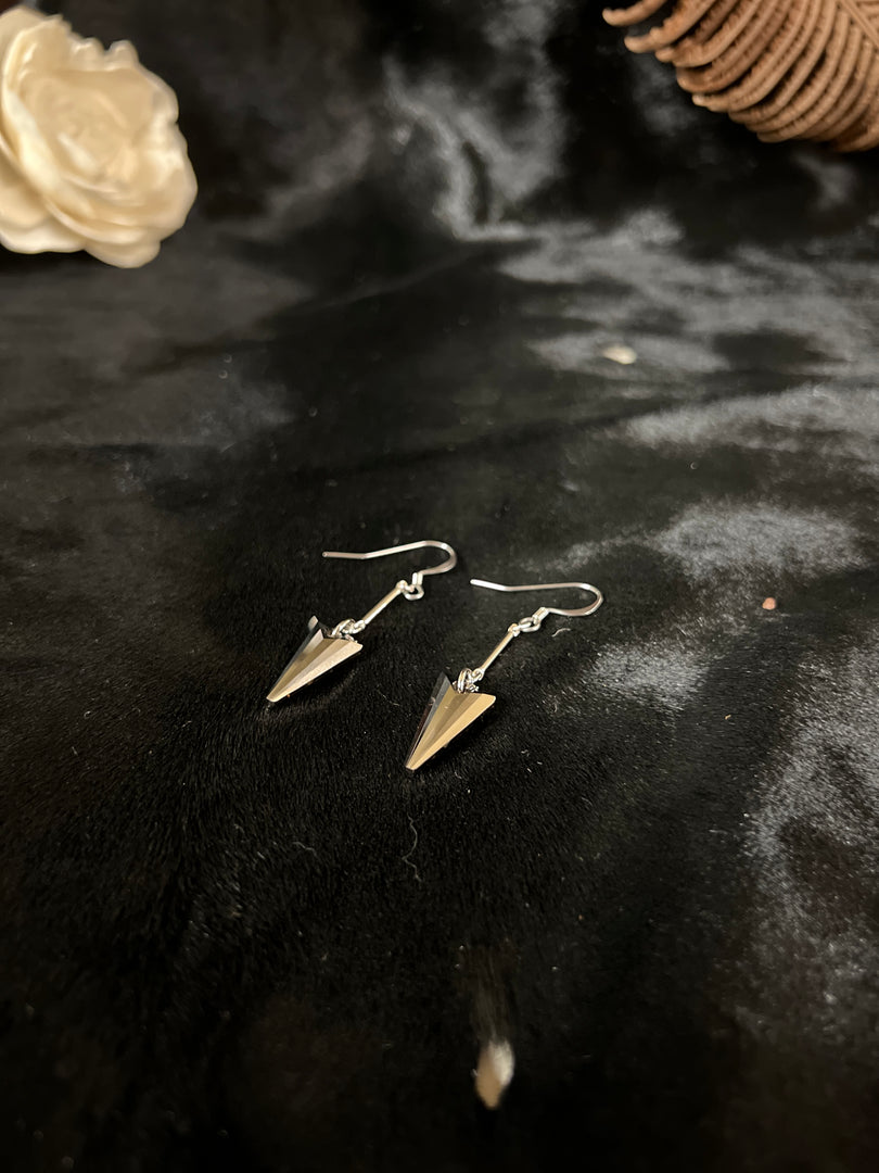 Silver Knight Crystal Short Earrings