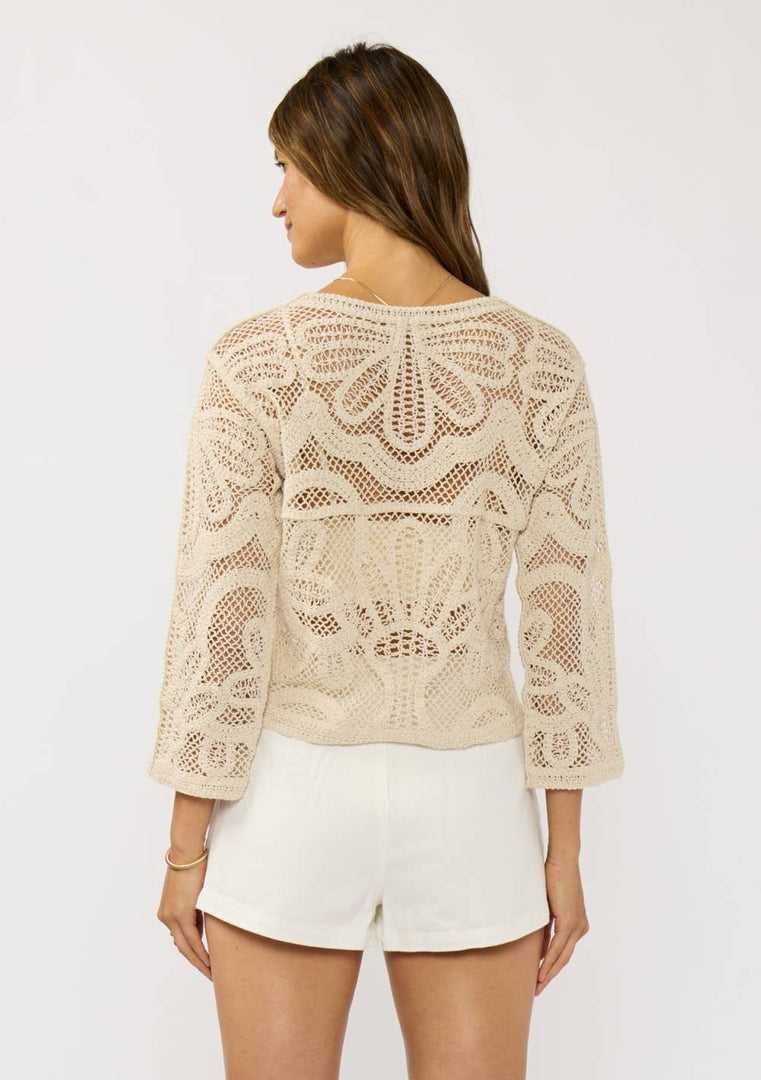 Crew Neck Crochet Top