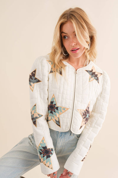 Quilted Star Embroidered Jacket