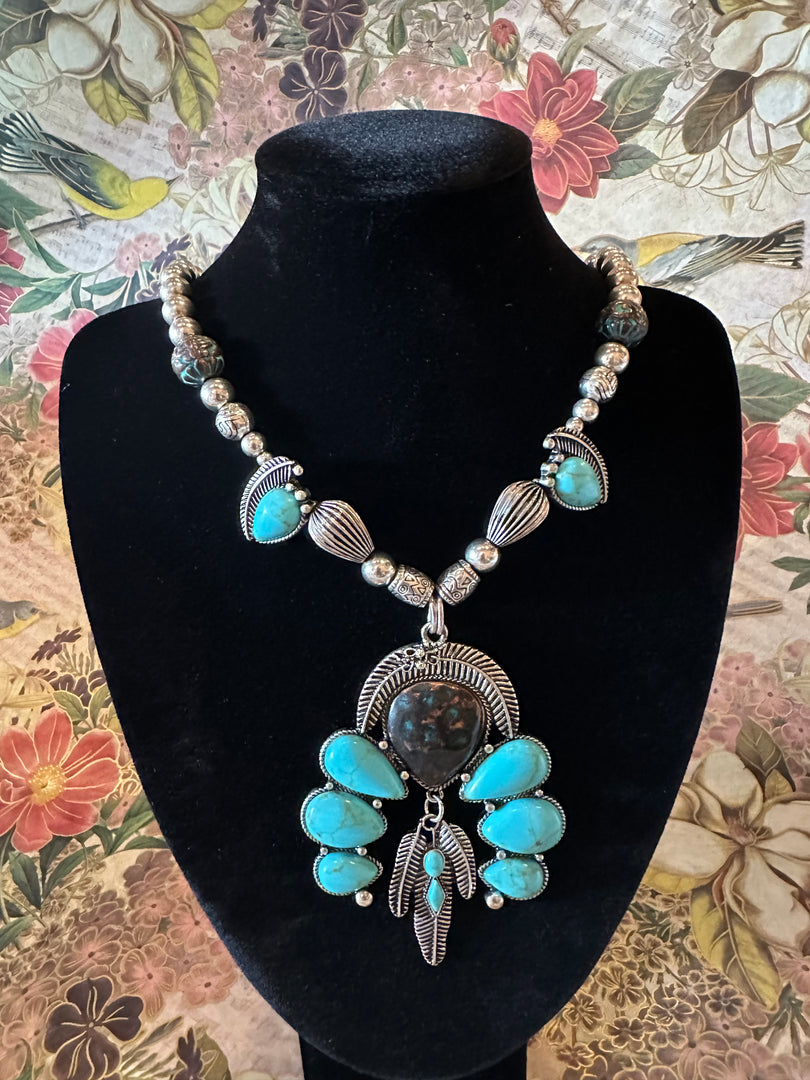 Faux Turquoise Necklace