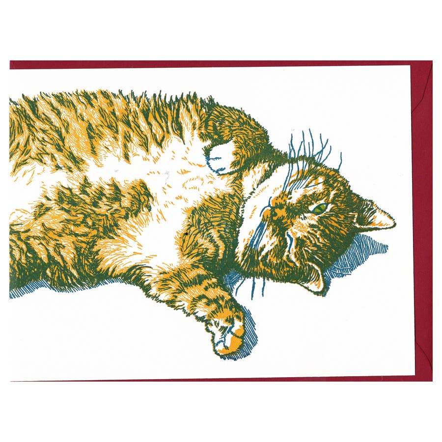 Keeping One Eye Open Cat Card