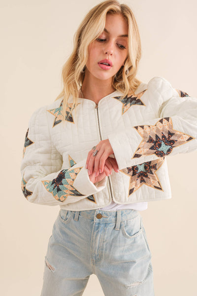 Quilted Star Embroidered Jacket