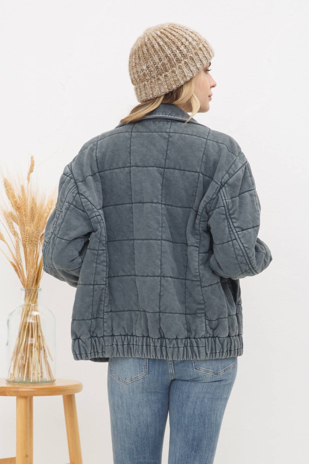 Stone Washed Quilted Jacket