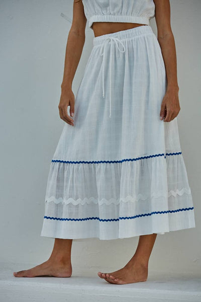 Cotton Flare Midi Skirt