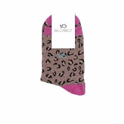 Leopard Print Combed Cotton Socks