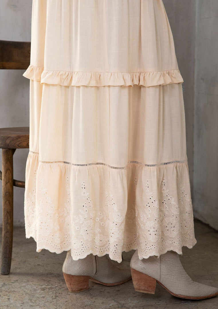 Boho Embroidered Ruffled Duster