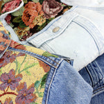 Load image into Gallery viewer, Recycled Floral Tapestry Denim Jacket