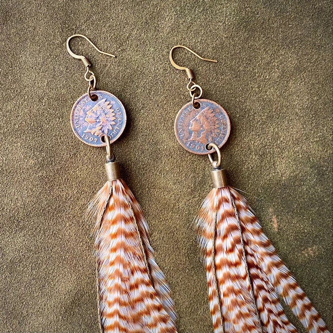 Indian Cent Earrings - Ginger Grizzly