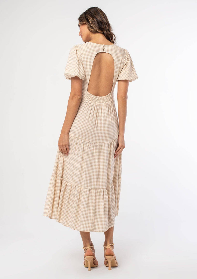 Gingham Puff Sleeve Dress