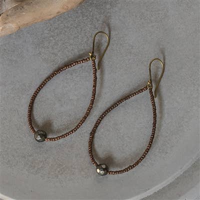Astrid Pyrite Beaded Earring