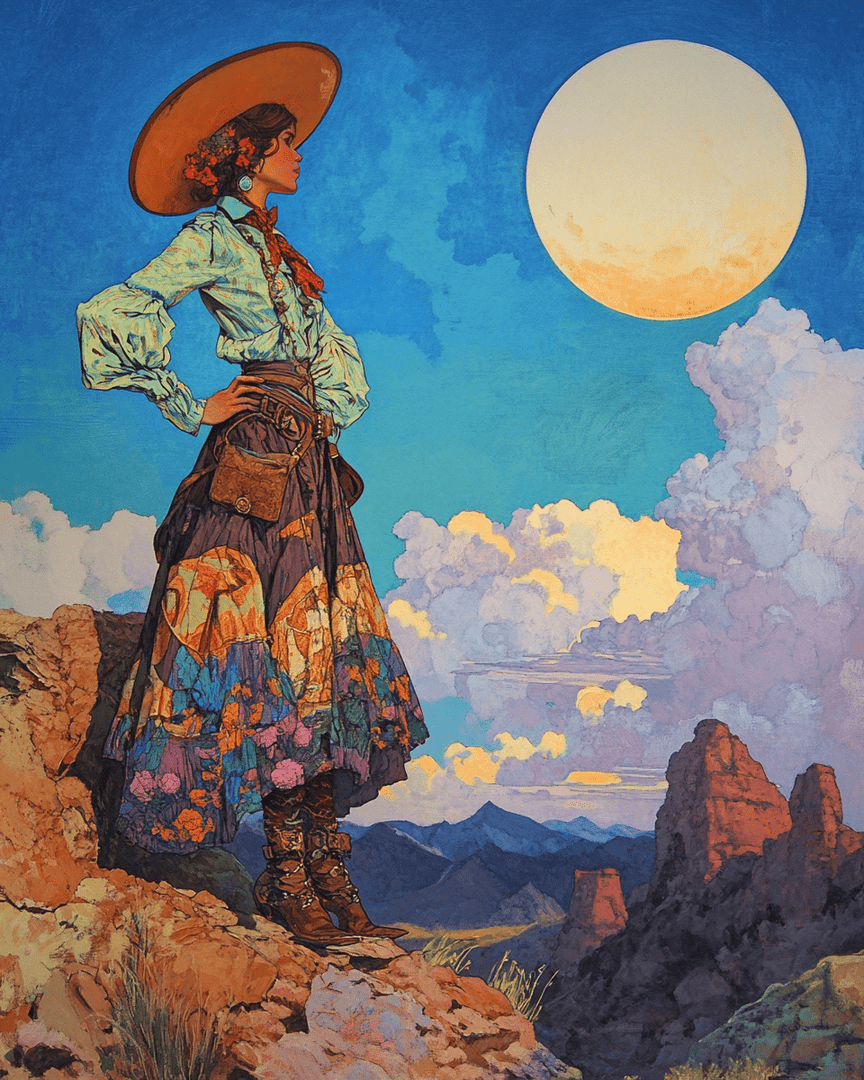 Southwest Full Moon Cowgirl