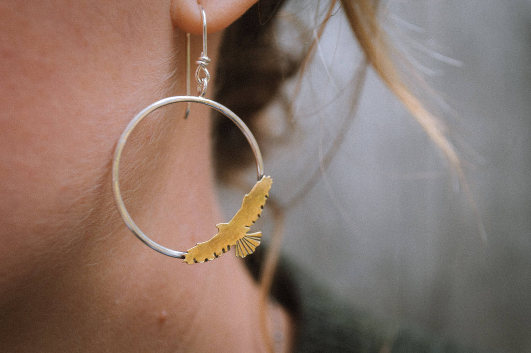 Hawk Hoop Earrings