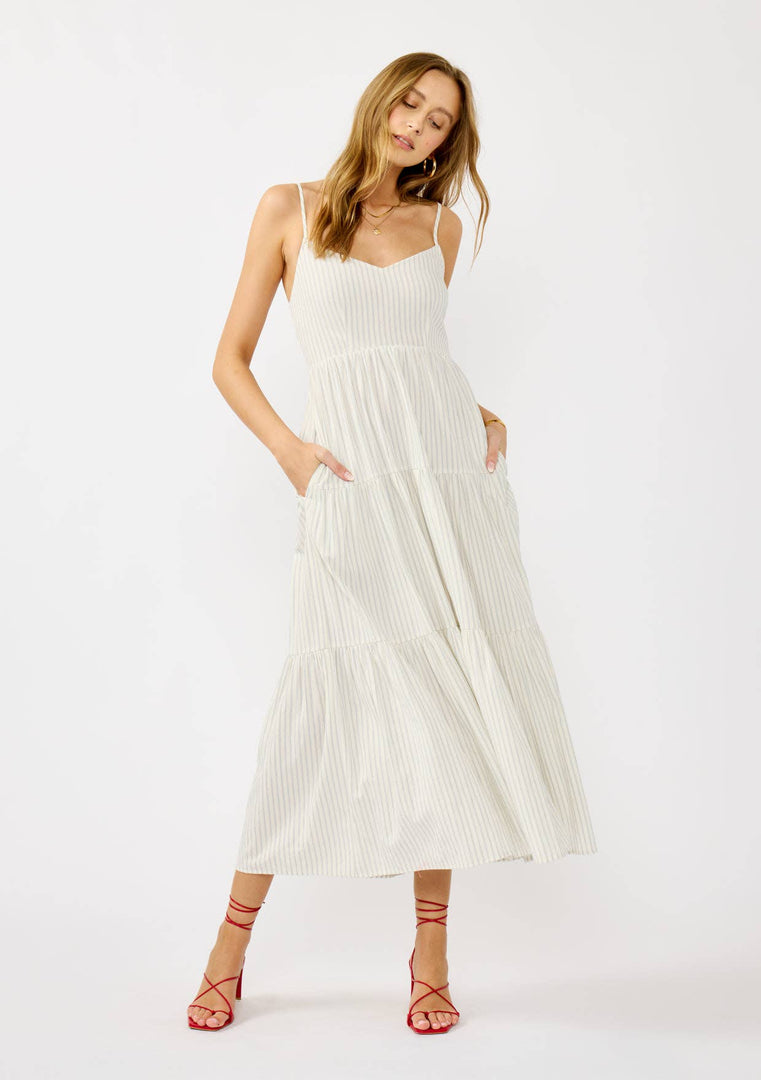 Striped Tiered Maxi Dress