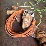 Load image into Gallery viewer, Leather 7-Strand Bracelet - Rust &amp; Silver, Boho Western

