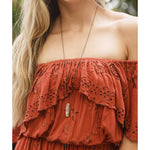 Load image into Gallery viewer, Shell Handled Knife Necklace – Aged Brass Chain