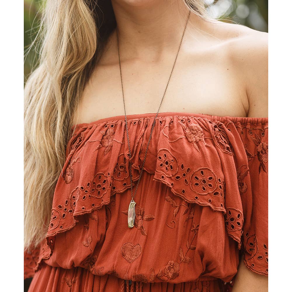 Shell Handled Knife Necklace – Aged Brass Chain