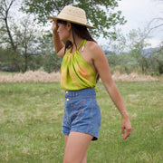 Silk Shibori Halter Top - Tamarindo