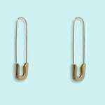 Load image into Gallery viewer, Gold Safety Pin Earrings