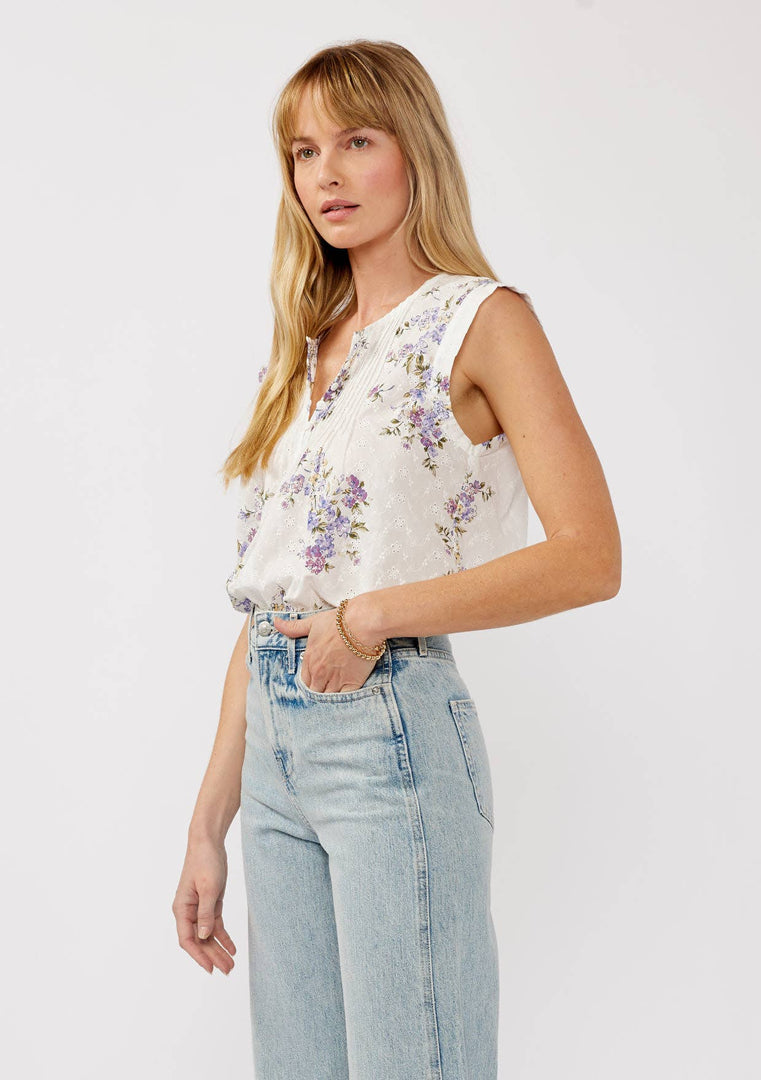 Cotton Floral Eyelet Top