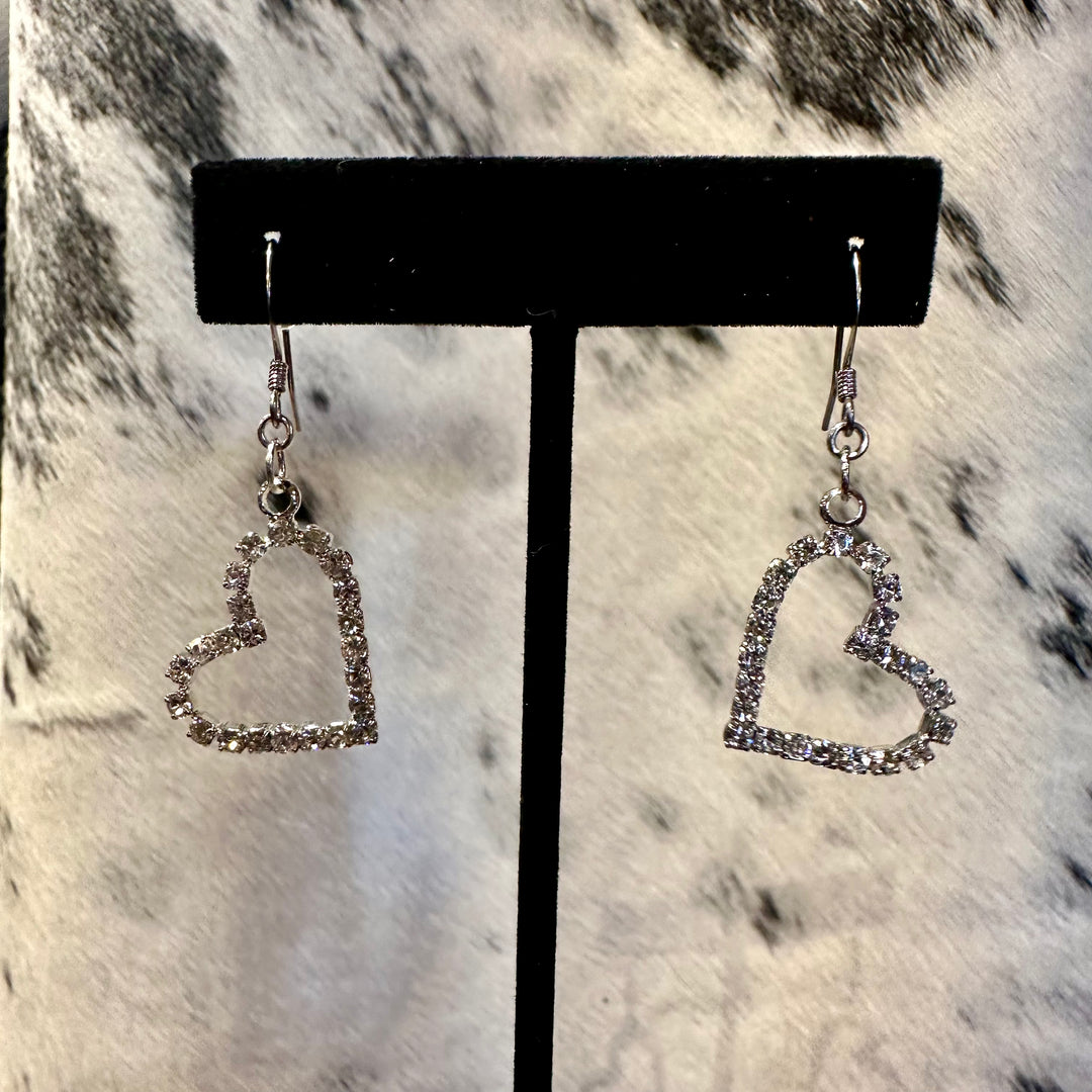 Rhinestone Heart Earrings