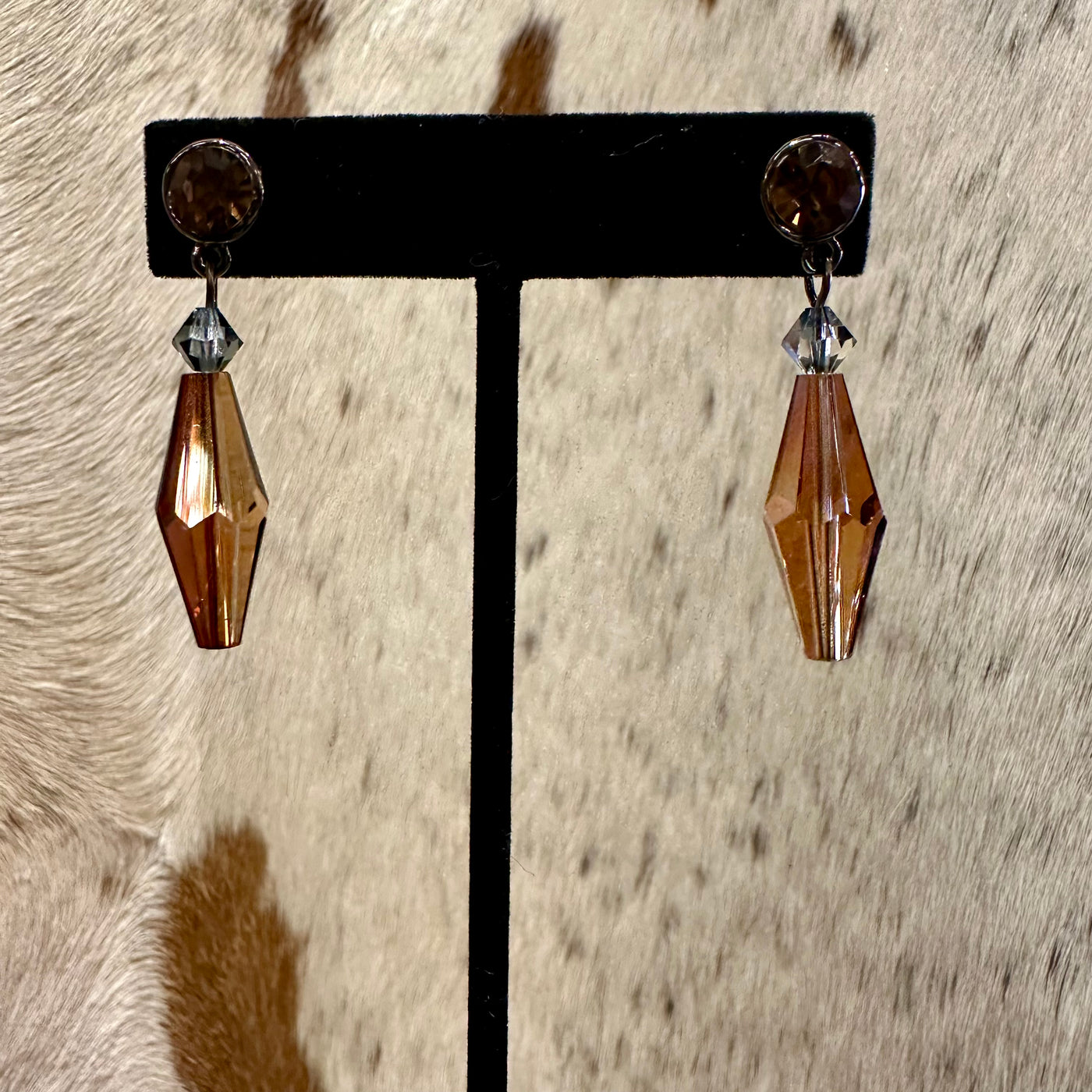 Smokey Brown Crystal Earrings