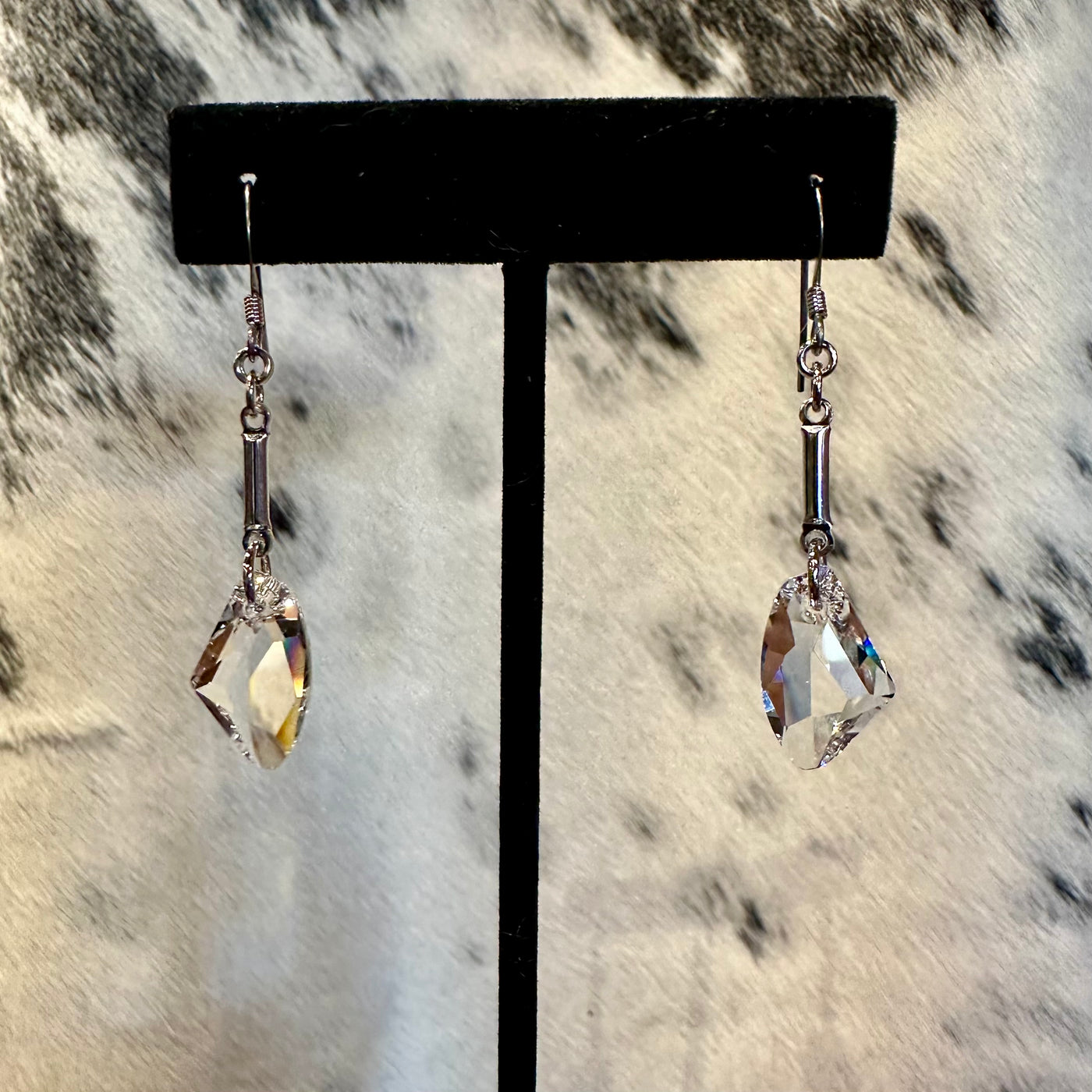 Clear Crystal Silver Earrings