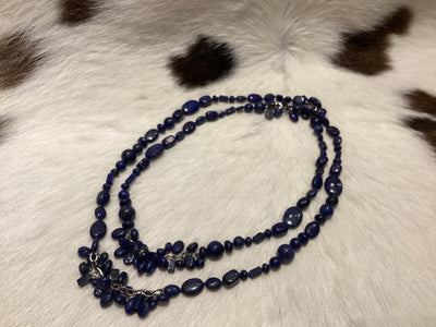 Convertable Lapis Lazuli Beaded Necklace