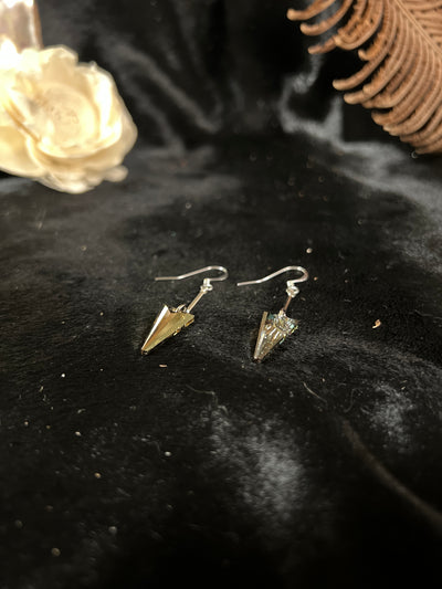 Bronze Shade Crystal Triangle Earrings