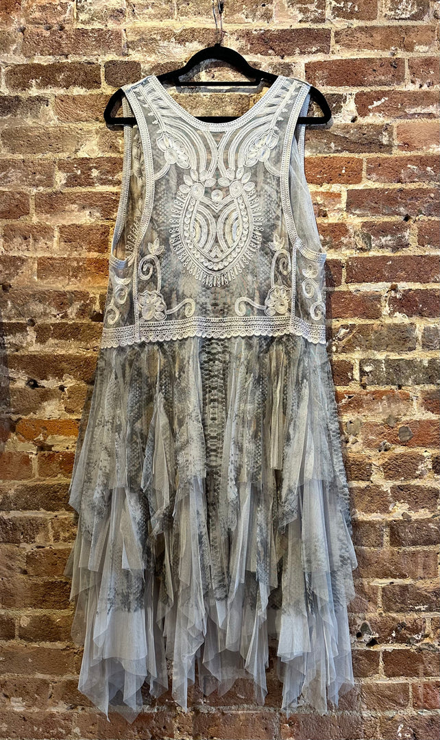 Embroidered Tulle Duster
