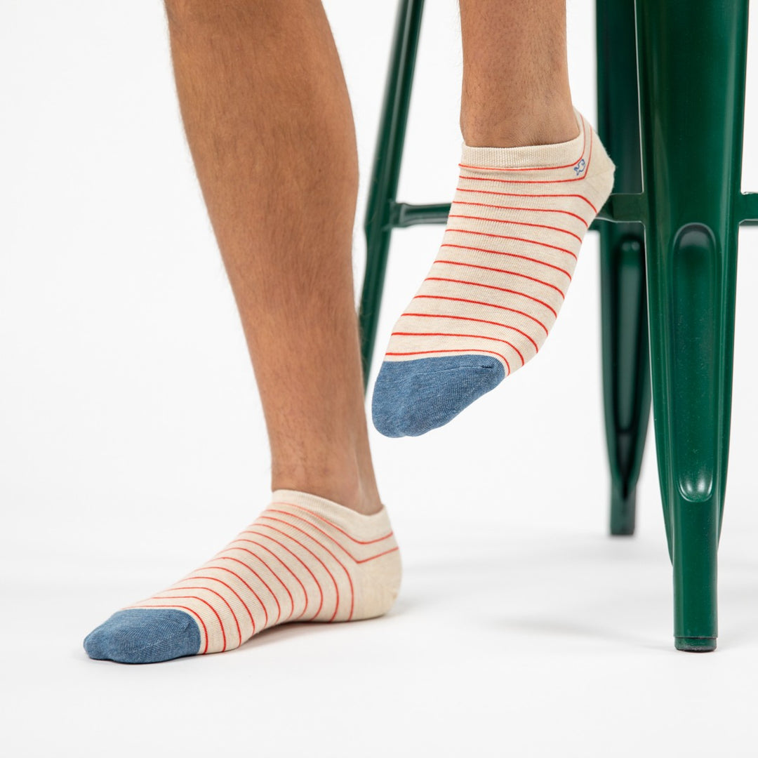 Thin Striped Ankle Socks