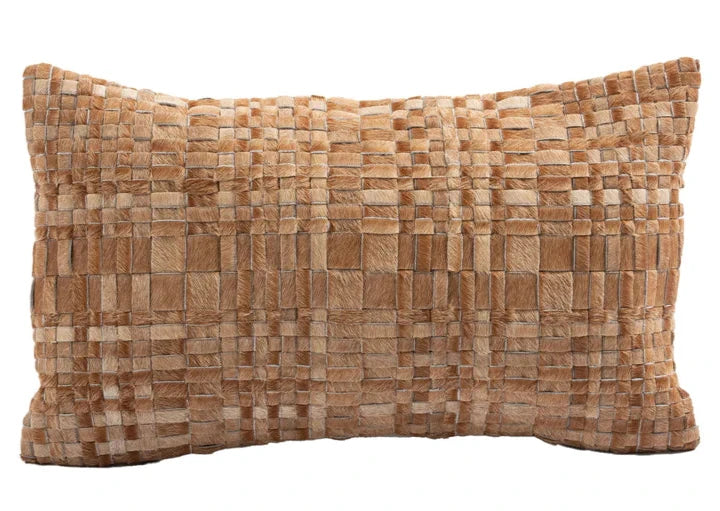 Tweed Cowhide Lumbar Cushion