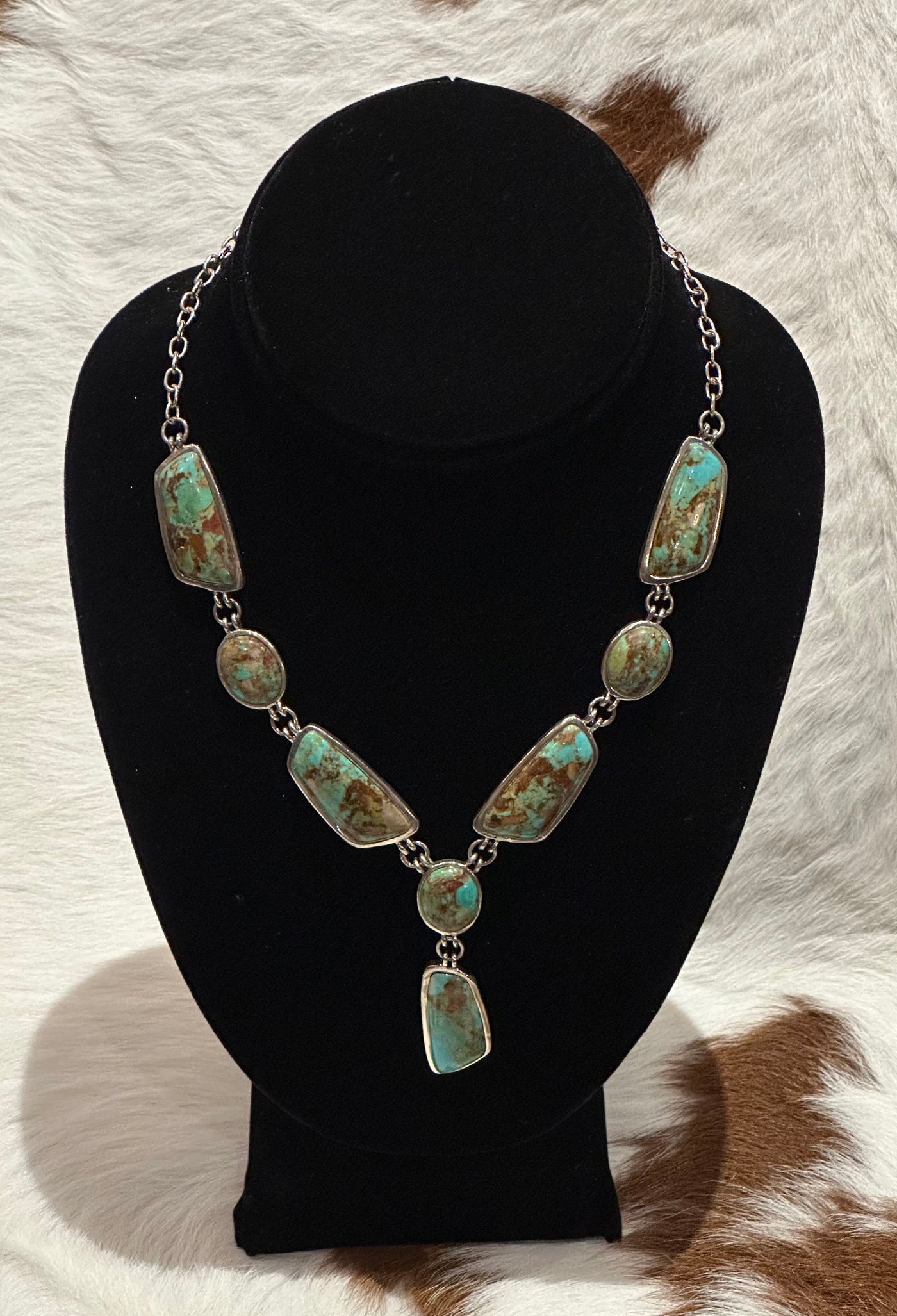 Genuine Turquoise Abstract Necklace