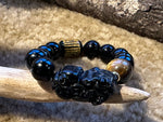Load image into Gallery viewer, Obsidian with Dragon Beaded Bracelet