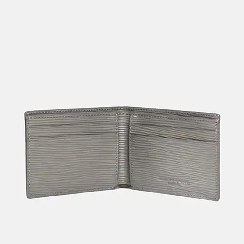 Slim Epi Leather Wallet - Grey