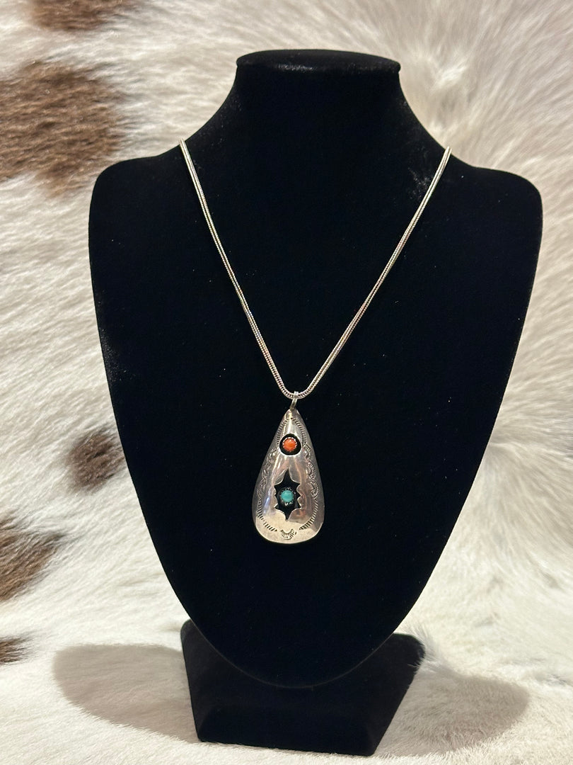 Embossed Sterling Tear Drop