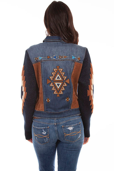 Aztec Embroidered Denim Jacket
