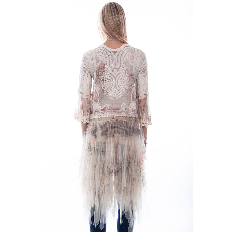 Embroidered Tulle Duster